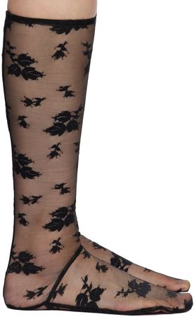Yuhan Wang: Black Lace Socks | SSENSE