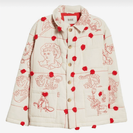 red quilt jacket