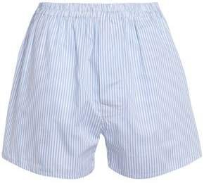 Striped Cotton-poplin Shorts