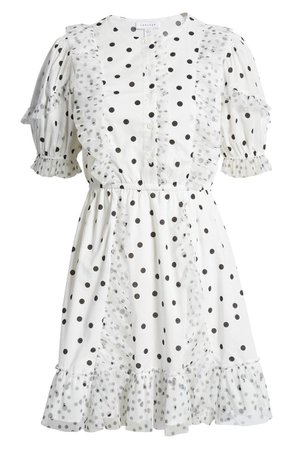 Topshop Polka Dot Short Sleeve Cotton Minidress | Nordstrom