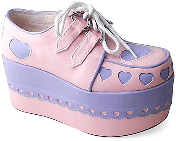 An*tai*na Heart Platforms in pink x lavender