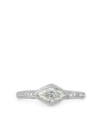 Pragnell Vintage platinum marquise-cut diamond ring - FARFETCH