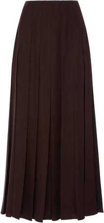 Agnona Pleated Silk-Dupioni Midi Skirt Size: 36