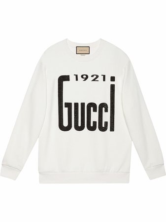 Shop Gucci '1921 Gucci' crew neck sweatshirt with Express Delivery - FARFETCH