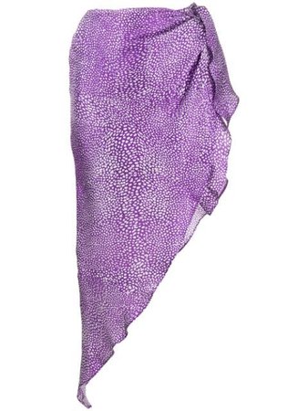 Shop purple & white Art Dealer asymmetric short skirt with Express Delivery - Farfetch