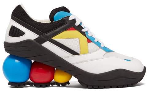 Looner Molecule Leather And Mesh Trainers - Womens - Multi
