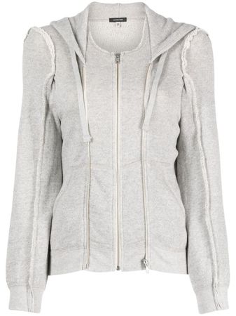R13 Zip-up Cotton Hoodie In Grey | ModeSens