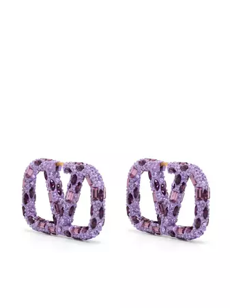Valentino Garavani Vlogo crystal-embellished Hoop Earrings - Farfetch
