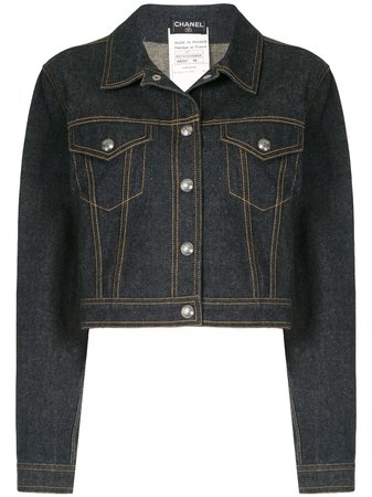 Chanel Pre-Owned Contrast Stitch Denim Jacket - Farfetch