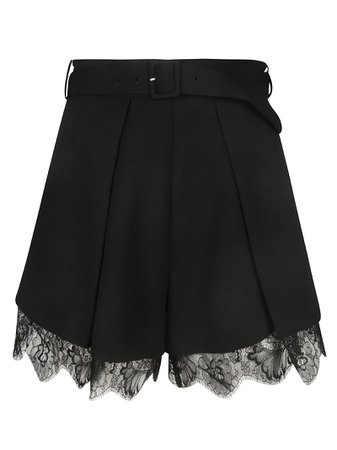 self-portrait Laced Detail Belted Skirt