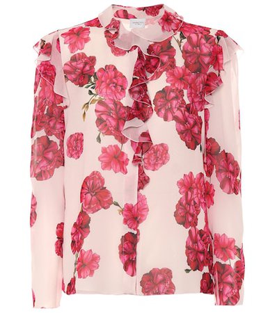 Floral silk blouse