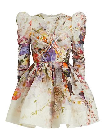 Shop Zimmermann Prima Panelled Floral Minidress | Saks Fifth Avenue