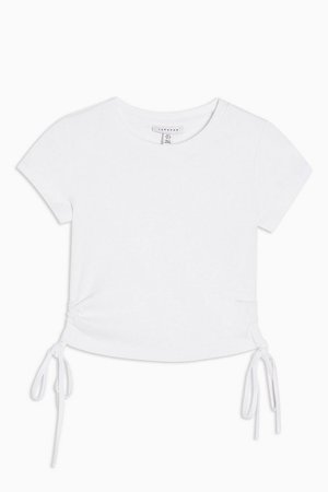 White Ruched Side T-Shirt | Topshop