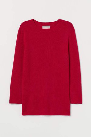 Rib-knit Cashmere Sweater - Pink