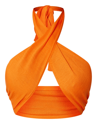 orange wrap crop top