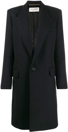 peaked collar single-breasted coat