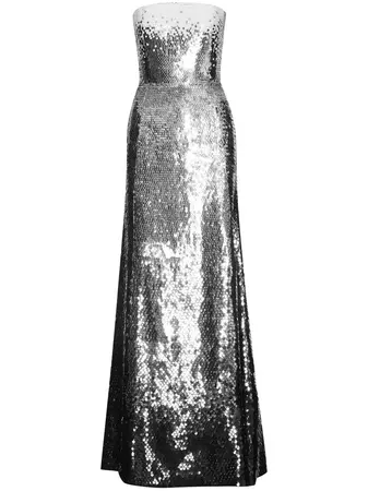 Oscar De La Renta sequin-embellished Evening Gown - Farfetch