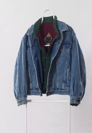 Vintage 80s Vintage Mens Valentino Jeans Washed Denim Winter Lining Jacket Coat - Hodkotom | Grailed