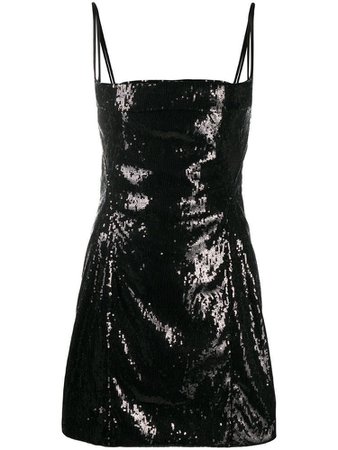 black sequin dress