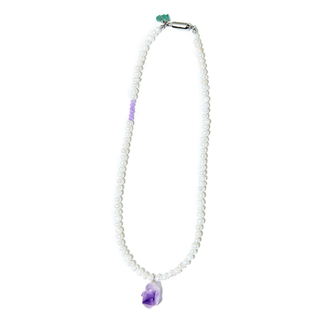 NiRO Amethyst Purple Paint Pearl Necklace