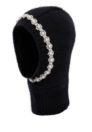 Moncler Genius Women's Black Embellished Wool And Cashmere-blend Balaclava