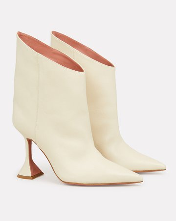 Iman Asymmetrical Leather Booties