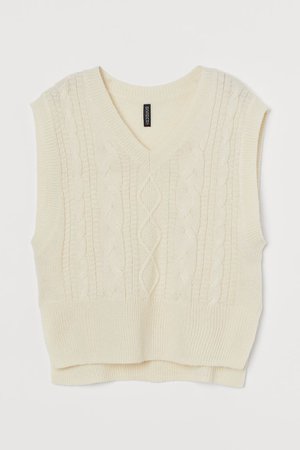 Cable-knit Sweater Vest - Cream - Ladies | H&M US