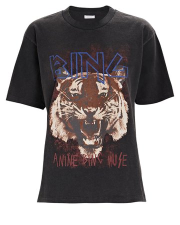 Anine Bing Tiger Logo Crewneck T-Shirt | INTERMIX®
