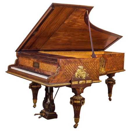 Important Ormolu-Mounted Amaranth, Kingwood and Satine Parquetry Grand Piano For Sale at 1stDibs