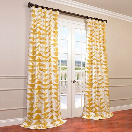 Shop Exclusive Fabrics Triad Gold Printed Cotton Twill Curtain Panel - On Sale - Free Shipping Today - Overstock.com - 9825984