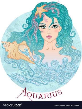 Astrological sign aquarius as a beautiful girl Vector Image