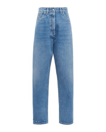 Navy Organic denim five-pocket jeans | Prada
