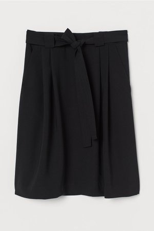 Belted Skirt - Black - Ladies | H&M US