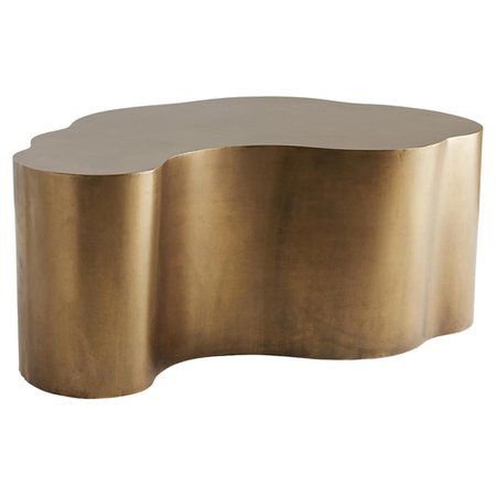 Arteriors Meadow Modern Classic Gold Antique Brass Iron Abstract Coffee Table