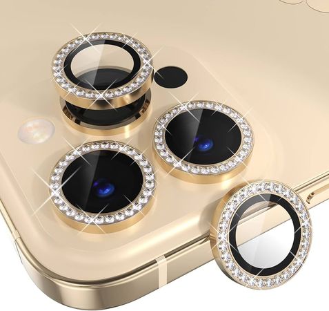 Amazon.com: Choiche [3+1] for iPhone 14 Pro/iPhone 14 Pro Max Camera Lens Protector Bling, 9H Tempered Glass Camera Cover Screen Protector Metal Ring Decoration Accessories (Diamond-Gold) : Cell Phones & Accessories