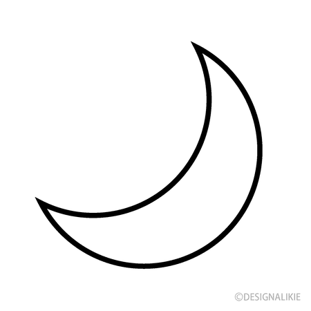 Black and White Moon Symbol Free Picture｜Illustoon