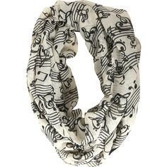 Pinterest - Hot Topic Music Clef Heart Notes Infinity Scarf ($7.60) ❤ liked on Polyvore featuring accessories, scarves, lightweight scarves, | My polyvore