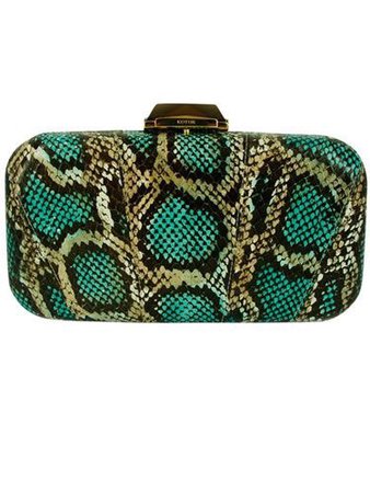 green blue clutch bag snake