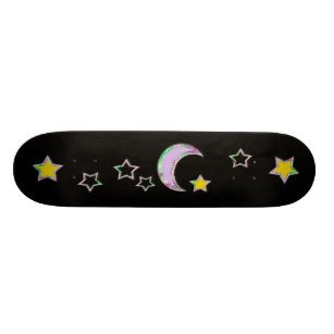 Zazzle Crescent Moon and Stars! Skateboard