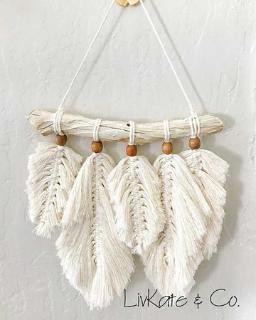 Macrame Feather Wall Hanging Boho Nursery Feather Hanging