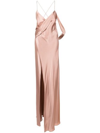 Michelle Mason Silk Wrap floor-length Gown - Farfetch