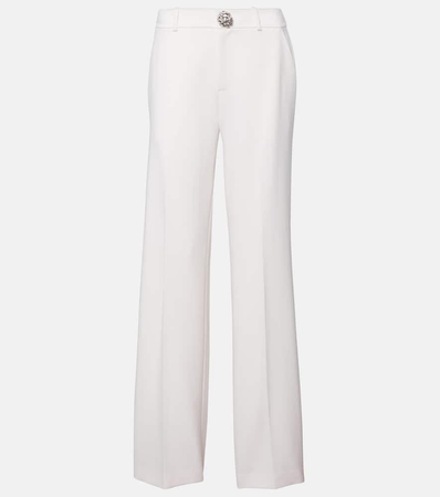 area embellished cut out wool flared pants