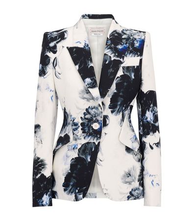 ALEXANDER MCQUEEN  Floral Print Suit Jacket