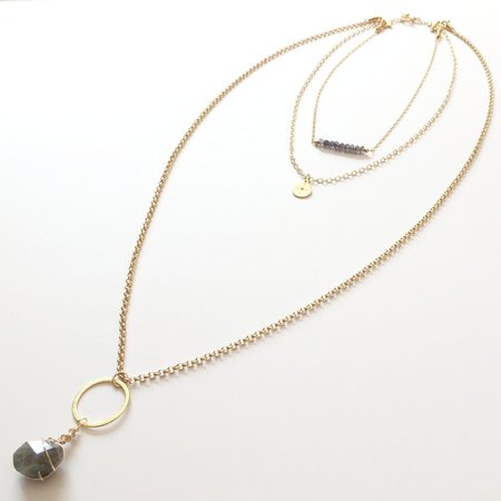 Interchangeable Labradorite Pendant Necklace — Handmade gemstone jewelry | Empowering and Motivational Accessories |