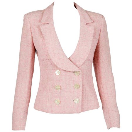 Pink Tweed Valentino Jacket at 1stdibs