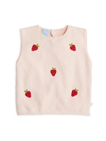 Shop Bella Bliss Little Girl's & Girl's Strawberry Appliqué Sleeveless Sweater | Saks Fifth Avenue