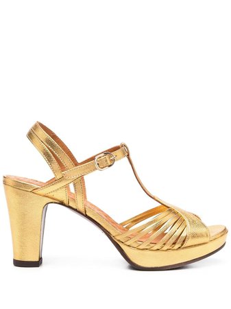 Chie Mihara Strappy Metallic Leather Sandals
