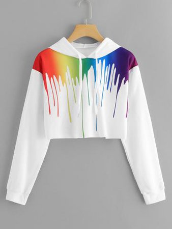Paint dripping crop hoodie sweatshirt – Iconic Trendz Boutique