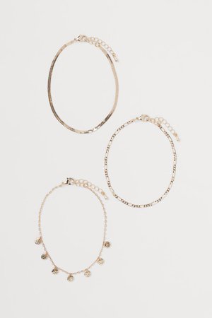 3-pack Anklets - Gold-colored - Ladies | H&M US