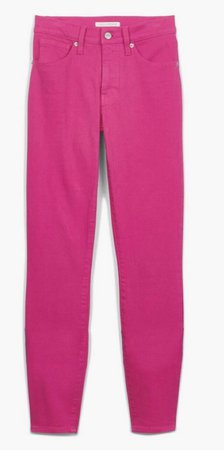 raspberry pink skinny jeans